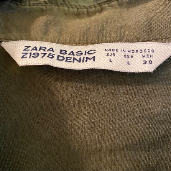 Zara Green Button Down Blouse - Picture 3 of 3